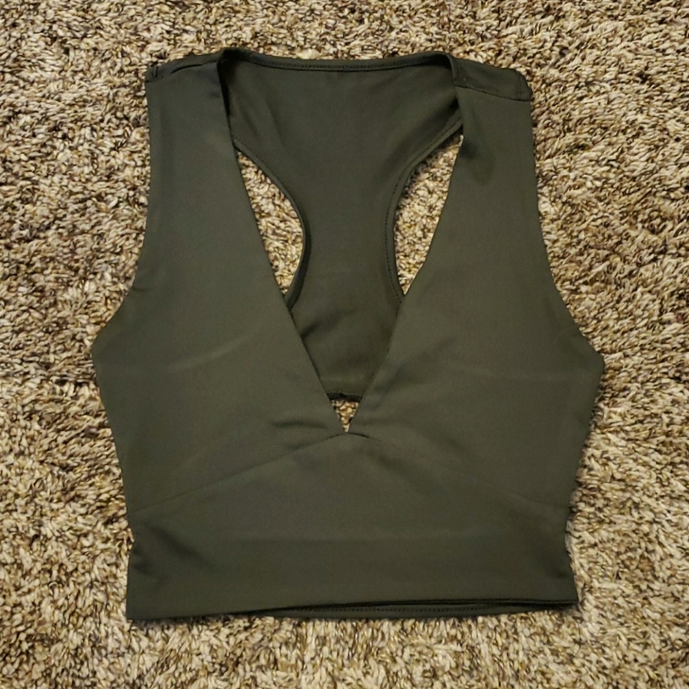 Olive Crop Athletic Top